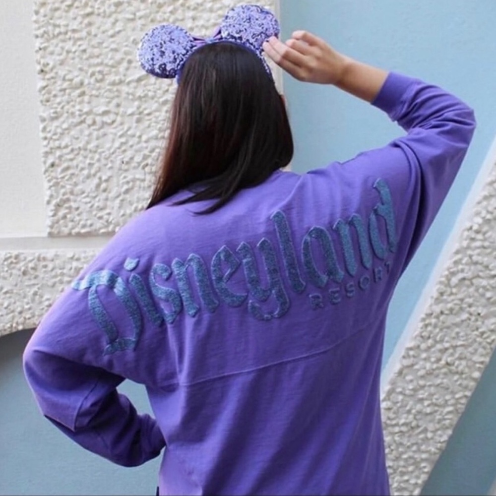 NWOT Disneyland Spirit Jersey Potion Purple Glitter Oversized Pullover Shirt